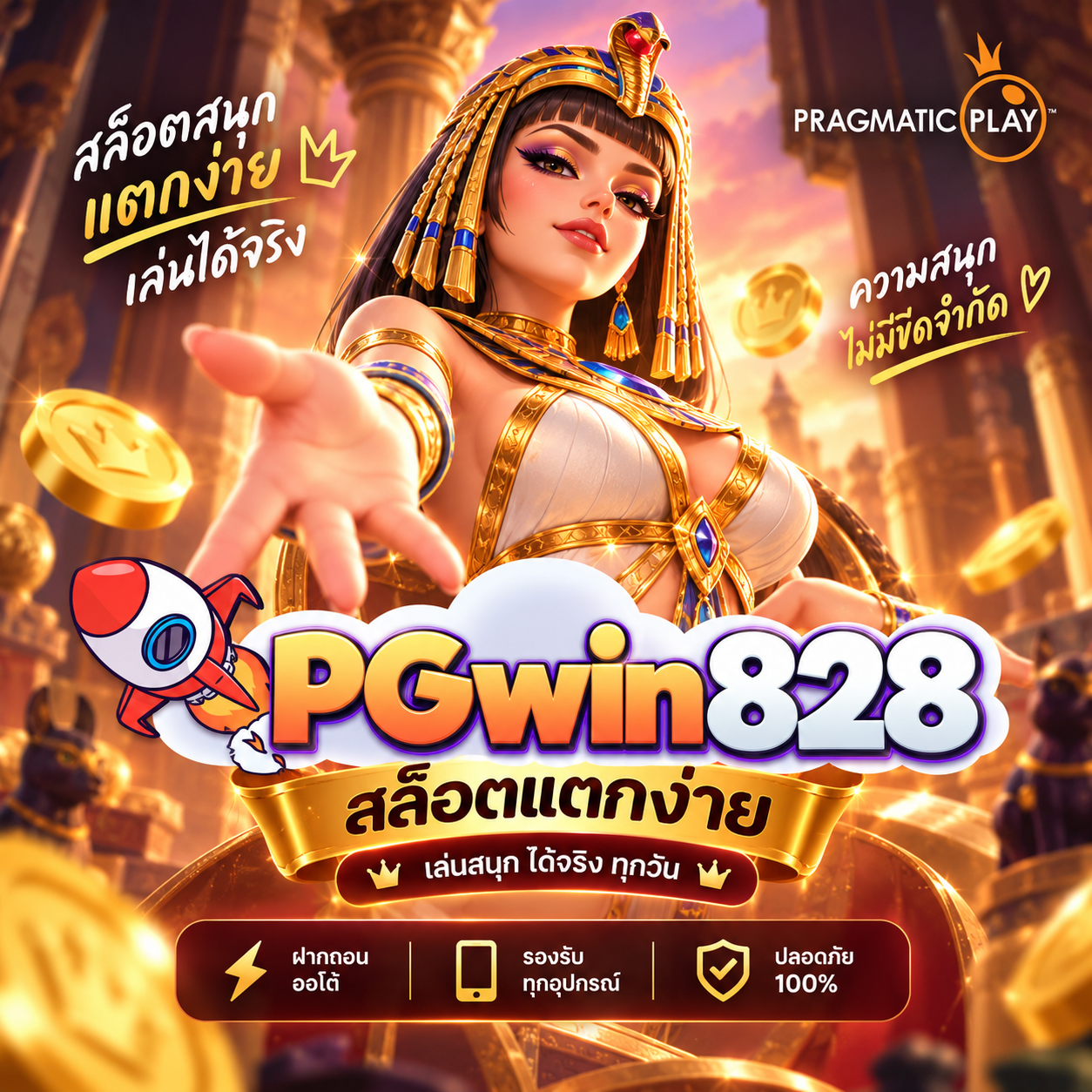 PGWIN828 2026 ทดลองเล่นสล็อต สล็อตวอเลท สล็อต PG ระบบ API แท้ RTP สูง